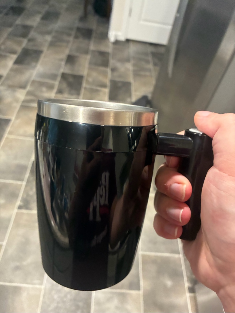 Black electric stir coffee cup